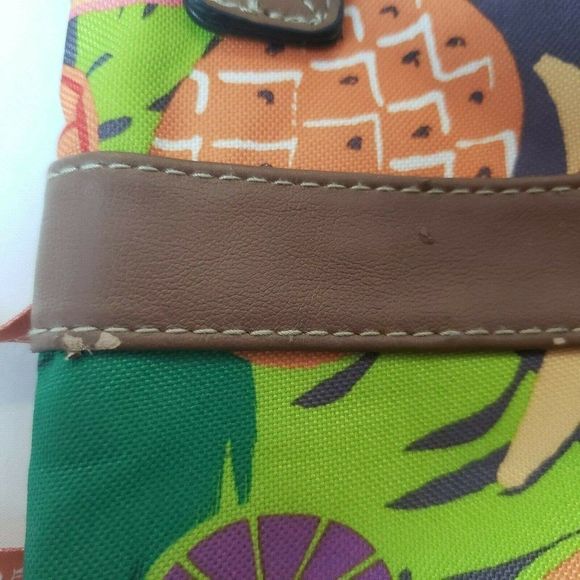 Lily Bloom Crossbody Bag Purse Tropical Fruit Multicolor Vegan Leather Trim - Picture 7 of 11